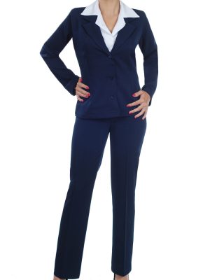 Terninho feminino marinho em tecido alfaiataria