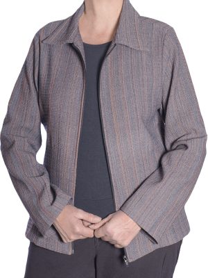 Casaquinho feminino listrado em two way com elastano