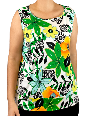 Blusa de liganete estampa floral verde