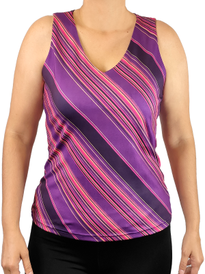 Blusa cavada suplex listra roxa